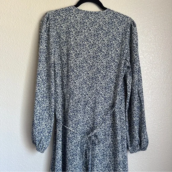 Prettygarden Sz M Women’s Long Sleeve Floral Print Midi Dress Blue - Picture 8 of 12